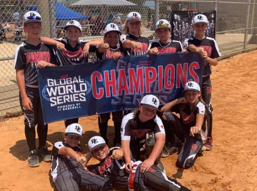 Members of the Diamond Elite 11U Black are, front row from left, Hayden Pigg #30, Cash Dearman #5, Micah Thompson #2, Jake Dearman #16, standing from left, Brody Blackburn #4, Tanner Spears #3, Jacob Isaac #13, Hutt Rushing #99, Cody Seale #11 and Addison Rich #19.